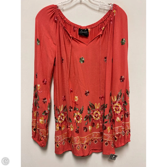 Top Long Sleeve By Clothes Mentor In Orange, Size: M