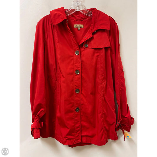 Jacket Windbreaker By Peck And Peck In Red, Size: M