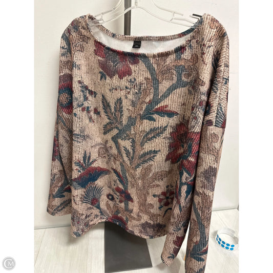 Top Long Sleeve By Clothes Mentor In Brown, Size: 1x