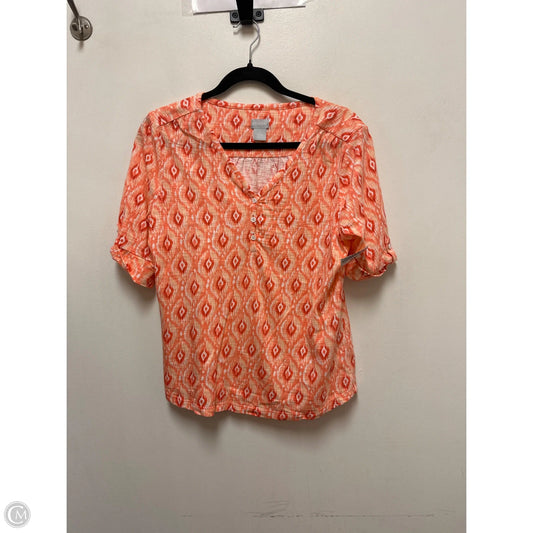 Top Short Sleeve By Chicos In Orange, Size: M