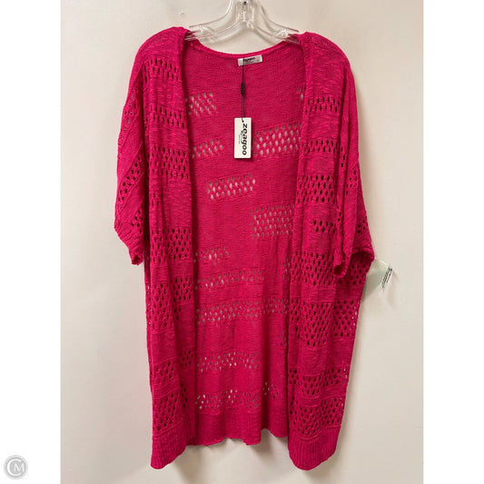 Sweater Cardigan By Zeagoo In Pink, Size: 2x