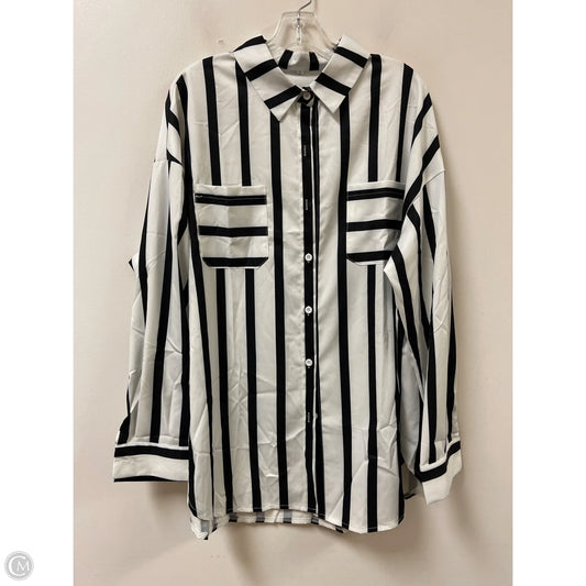 Blouse Long Sleeve By Clothes Mentor In Black & White, Size: 3x