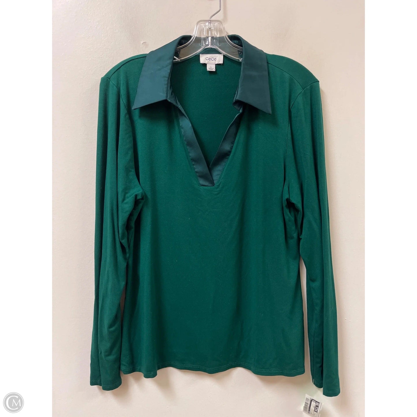 Top Long Sleeve By Cece In Green, Size: Xl