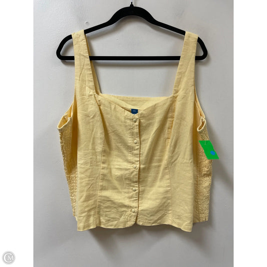 Top Sleeveless By Old Navy In Yellow, Size: 1x