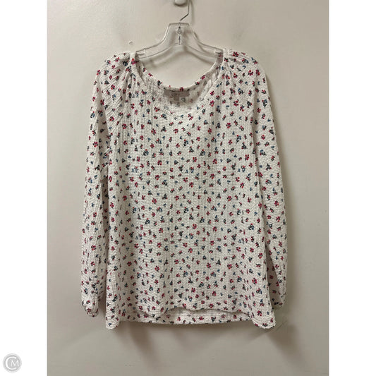Top Long Sleeve By Loft In Floral Print, Size: L