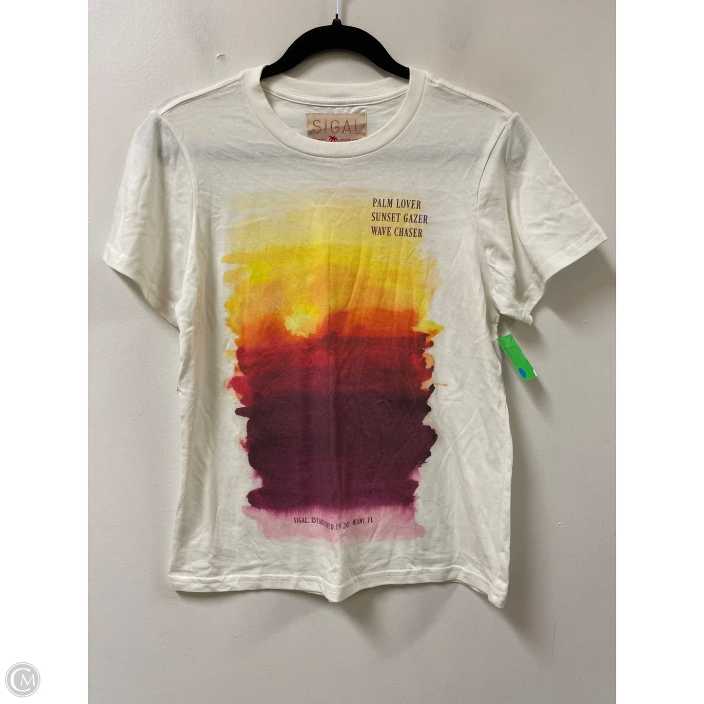Top Short Sleeve By Sigal In White, Size: M
