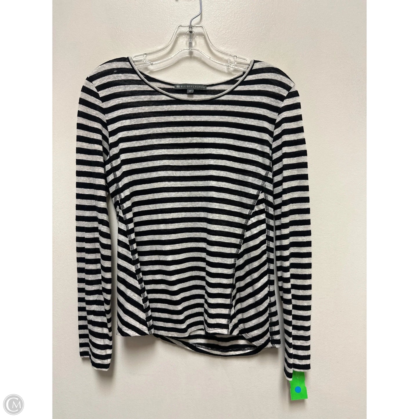 Top Long Sleeve By Elliott Lauren In Black & White, Size: Xs