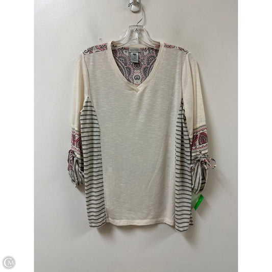 Top Long Sleeve By Multiples In Cream, Size: M