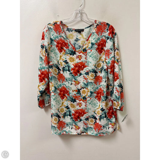 Top Long Sleeve By Mario Serrani In Floral Print, Size: S