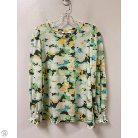 Top Long Sleeve By Rose And Olive In Green & Yellow, Size: M