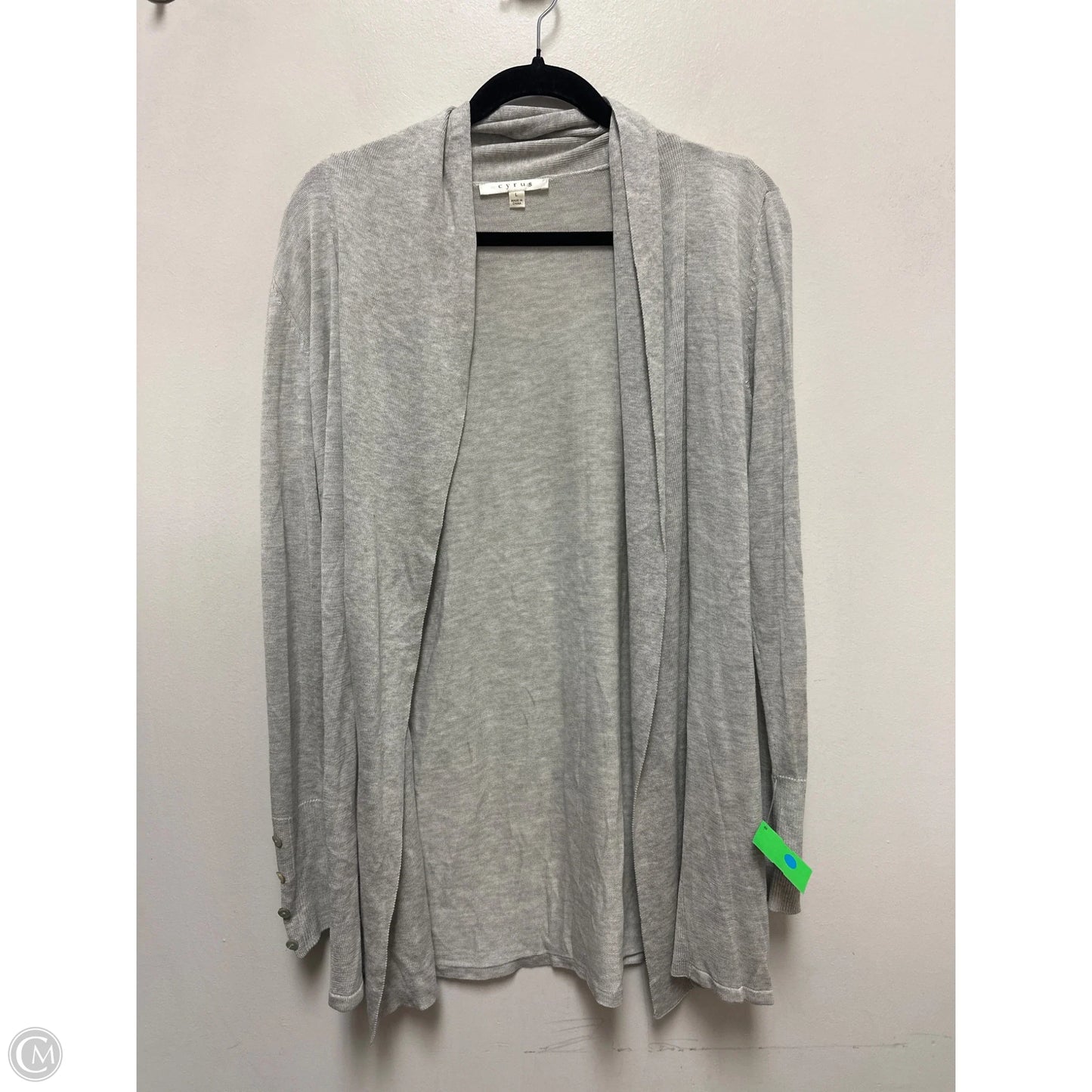 Sweater Cardigan By Cyrus In Grey, Size: L