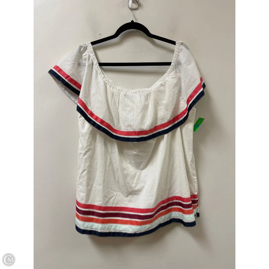 Top Short Sleeve By Lane Bryant In White, Size: Xl