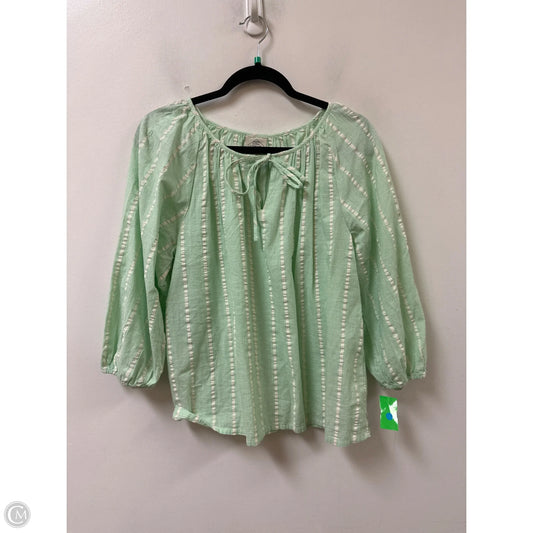 Top Long Sleeve By St Johns Bay In Green, Size: L
