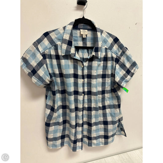 Blouse Short Sleeve By St Johns Bay In Blue, Size: 1x