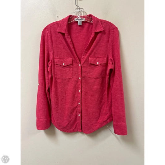 Blouse Long Sleeve By Tommy Bahama In Pink, Size: M
