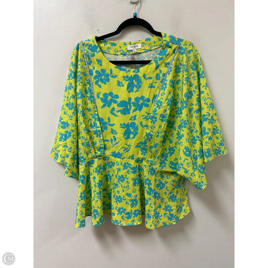 Top Short Sleeve By Umgee In Yellow, Size: L