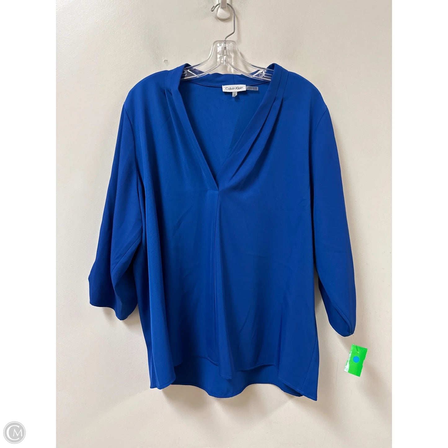 Top Long Sleeve By Calvin Klein In Blue, Size: 1x