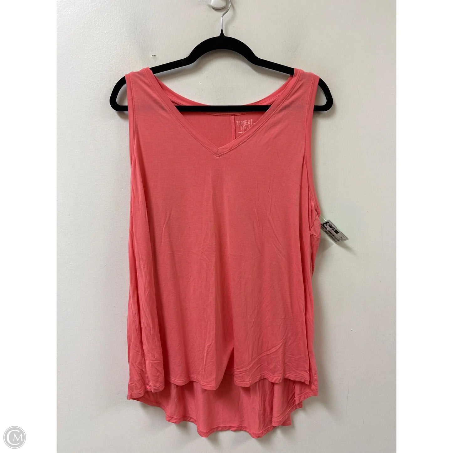 Top Sleeveless By Time And Tru In Coral, Size: Xl