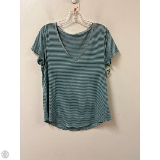 Athletic Top Short Sleeve By Lululemon In Blue, Size: L