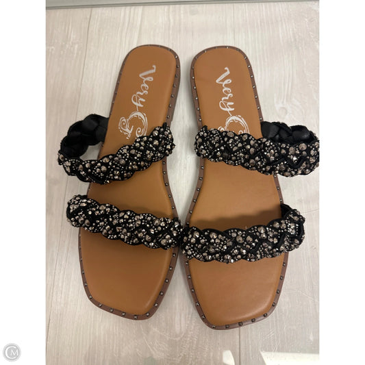 Sandals Flats By Very G In Black, Size: 9