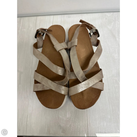 Sandals Heels Platform By Crown And Ivy In Gold, Size: 6.5