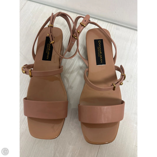 Sandals Heels Platform By Donna Karan In Pink, Size: 7.5