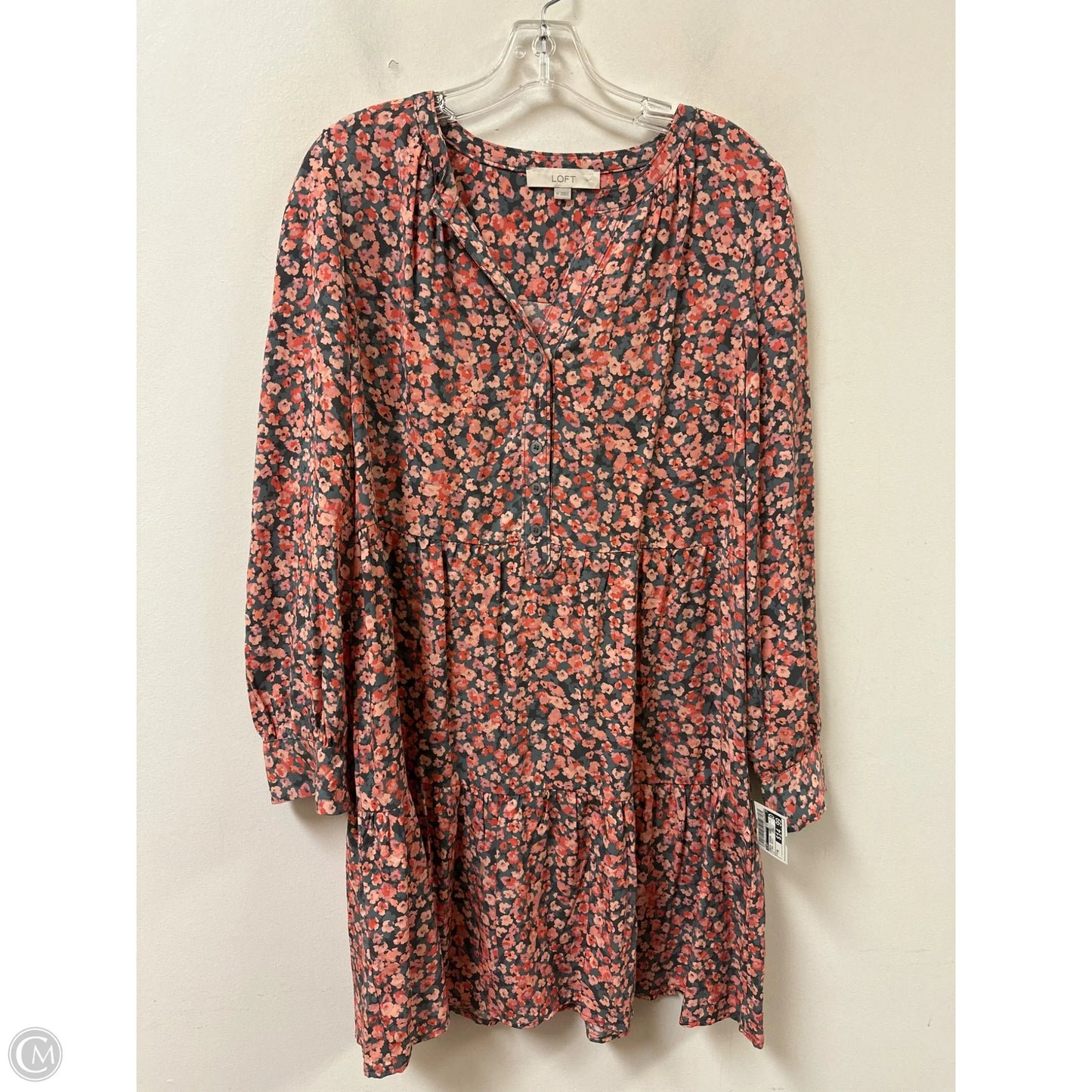 Dress Casual Midi By Loft In Floral Print, Size: M