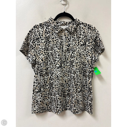Athletic Top Short Sleeve By Chicos In Animal Print, Size: L