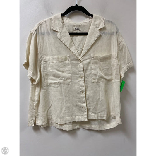 Blouse Short Sleeve By Ana In Cream, Size: L