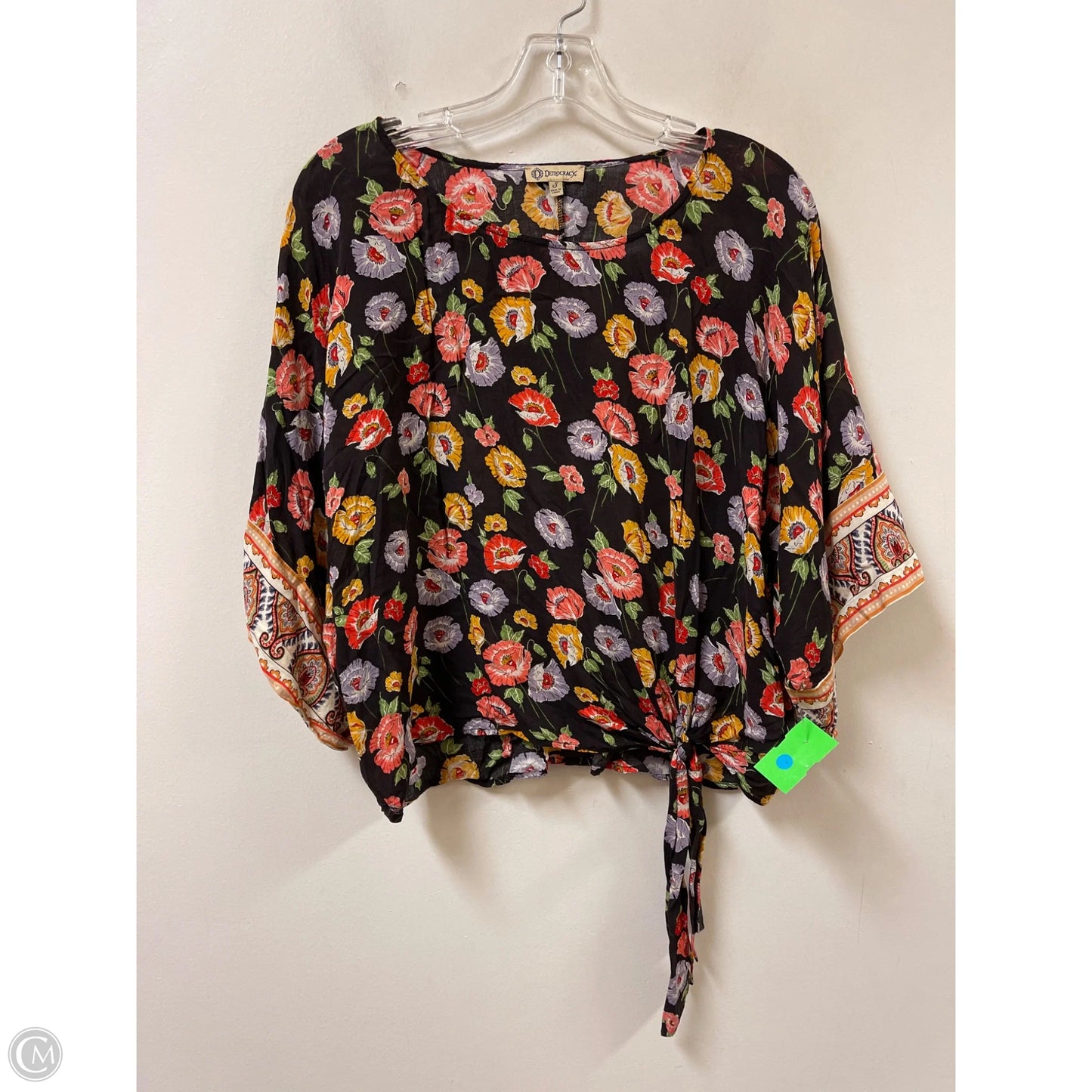 Top Long Sleeve By Democracy In Floral Print, Size: S