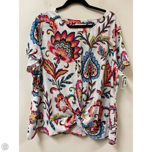 Top Short Sleeve By Allison Daley In Multi-colored, Size: 1x