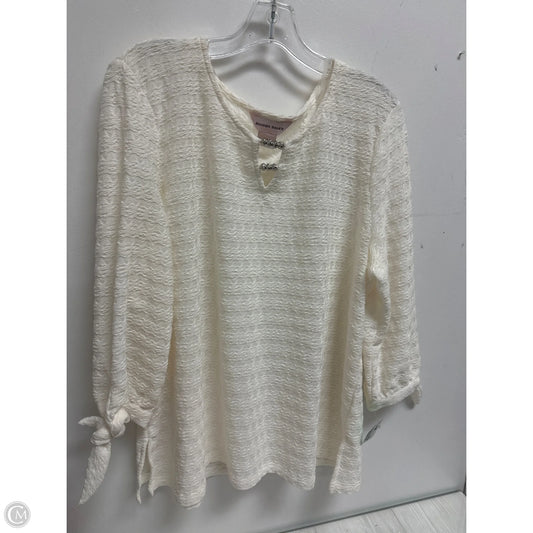 Top Long Sleeve By Allison Daley In Cream, Size: Xl
