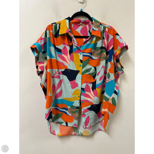 Blouse Short Sleeve By Jodifl In Multi-colored, Size: M