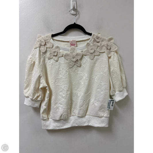 Sweater Short Sleeve By Clothes Mentor In Cream, Size: S