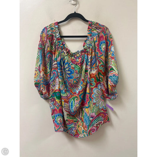 Top Long Sleeve By Flying Tomato In Multi-colored, Size: 3x