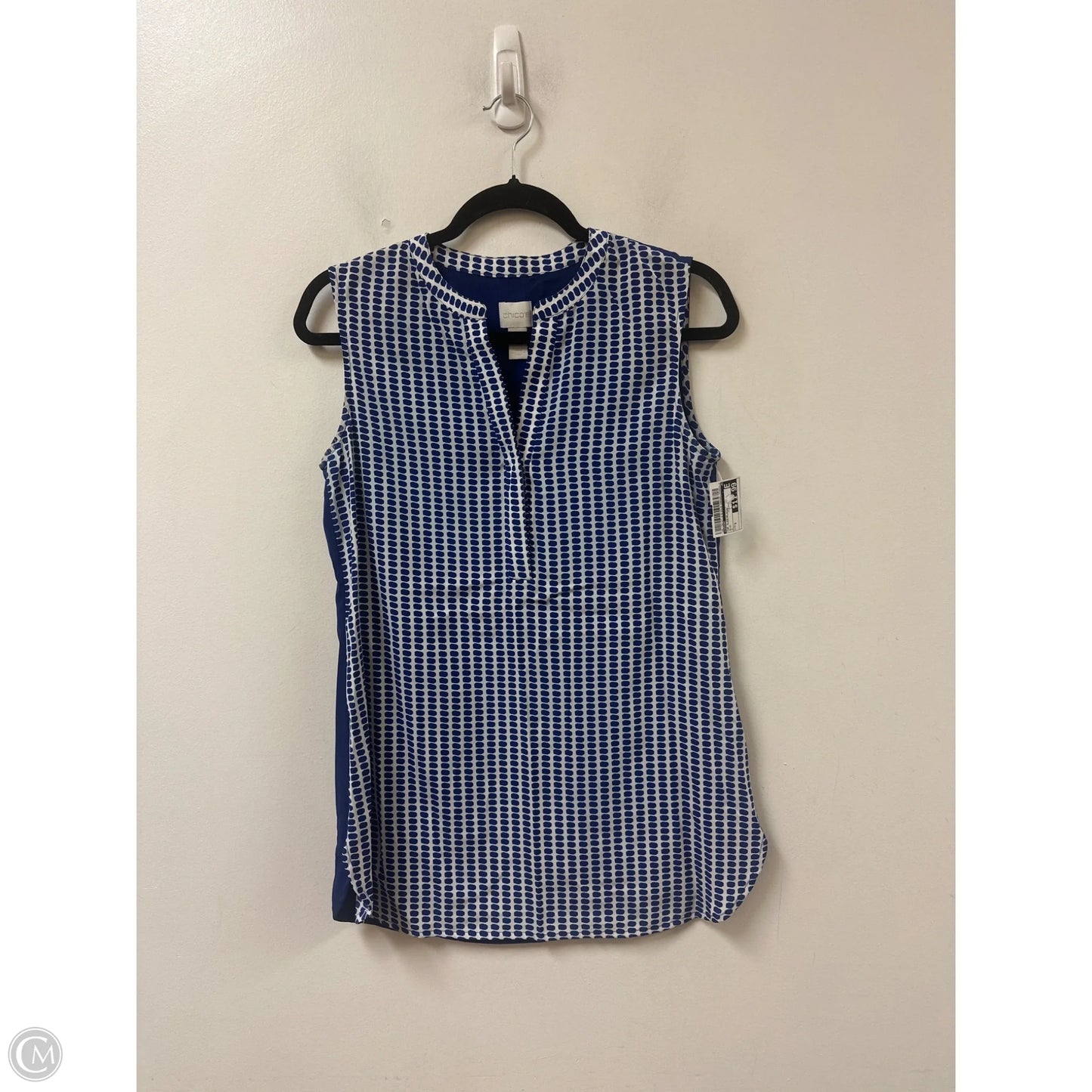 Top Sleeveless By Chicos In Blue, Size: S