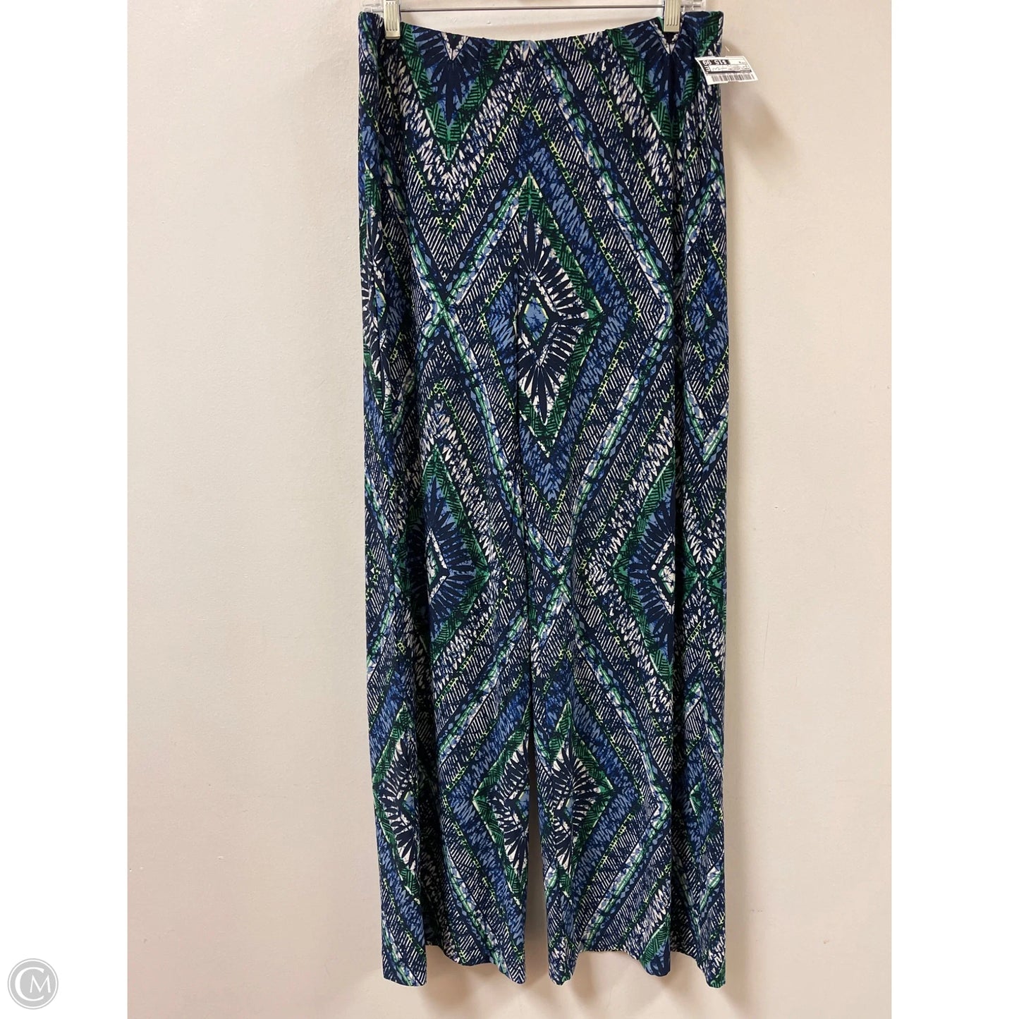 Pants Wide Leg By Chicos In Blue & Green, Size: 8