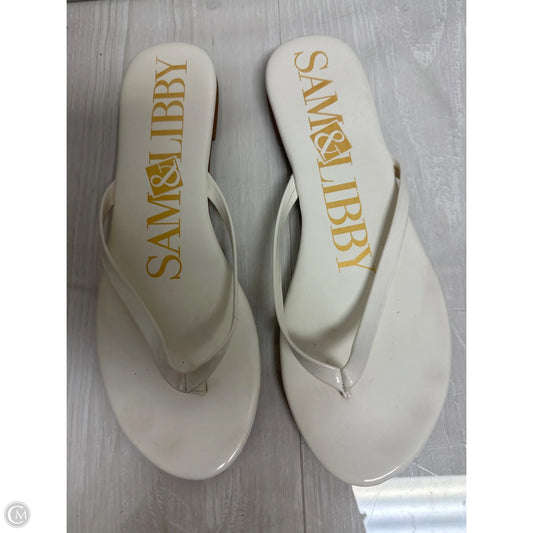 Sandals Flip Flops By Sam And Libby In White, Size: 10