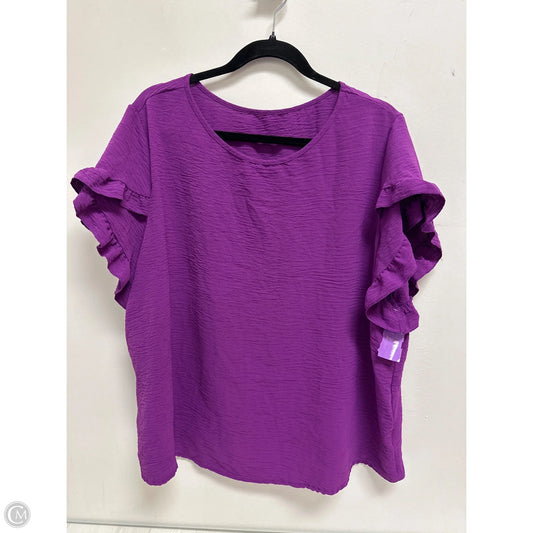 Top Short Sleeve By Shein In Purple, Size: 3x