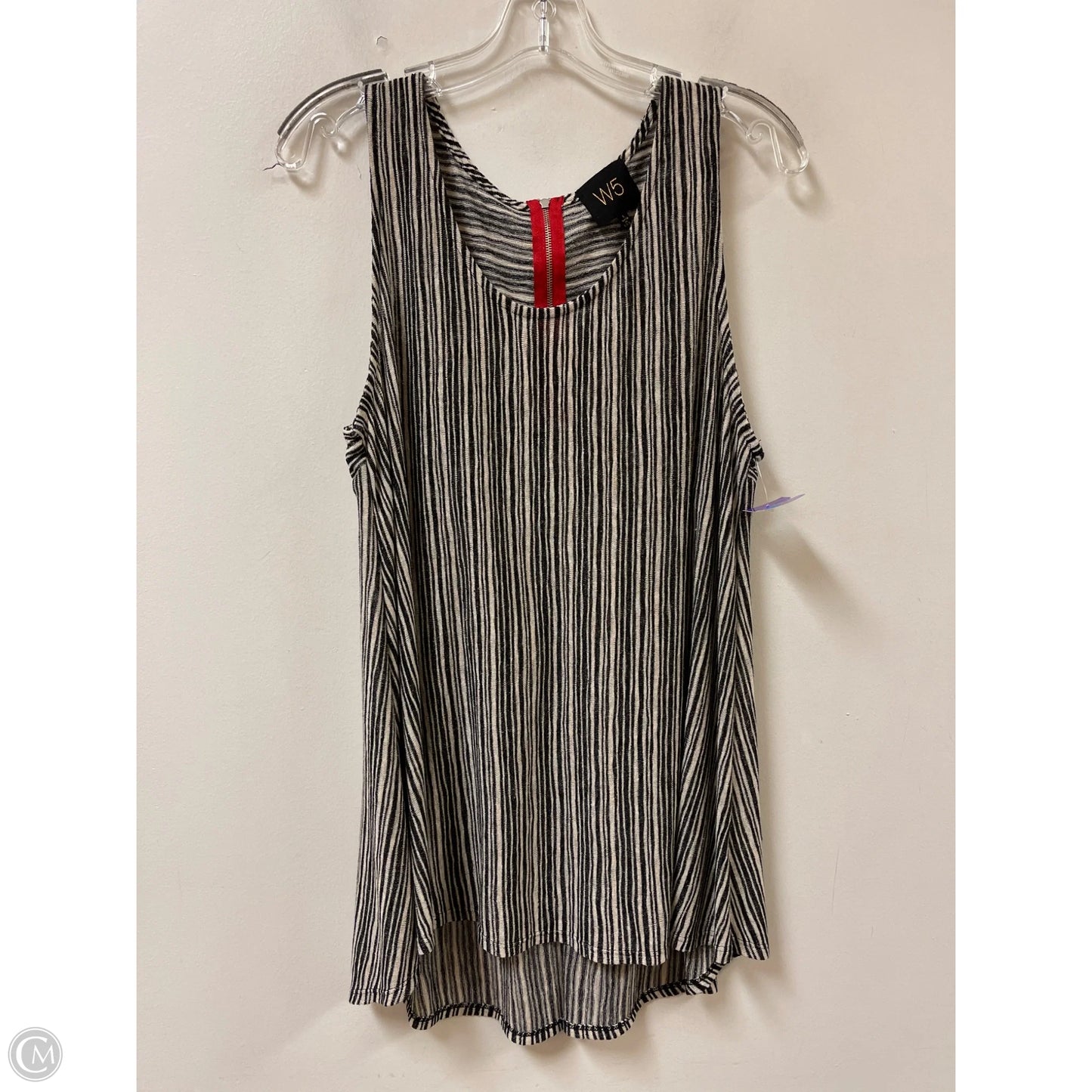 Tunic Sleeveless By W5 In Black & Cream, Size: L