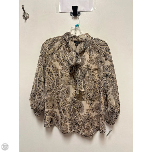 Top Long Sleeve By Ann Taylor In Tan, Size: Mp
