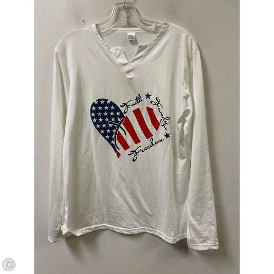 Top Long Sleeve By Clothes Mentor In White, Size: M