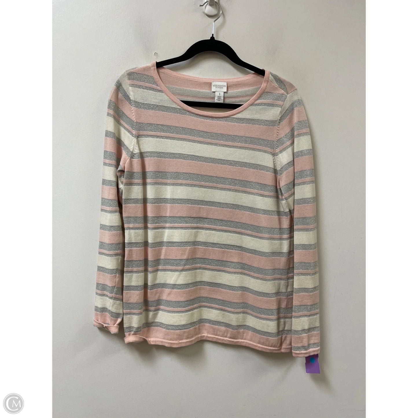 Top Long Sleeve By Chicos In Pink, Size: M