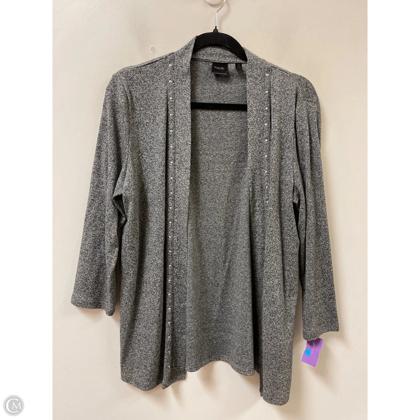 Sweater Cardigan By Rafaella In Grey, Size: L