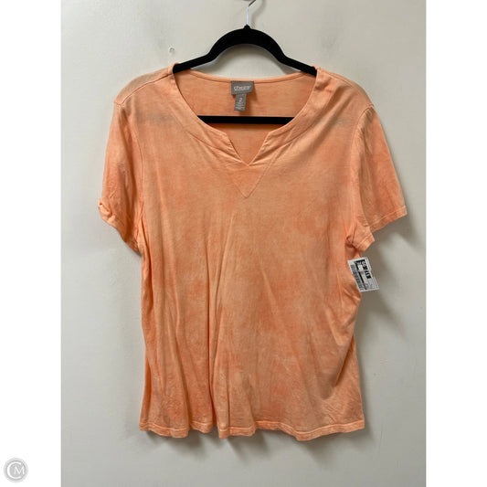 Top Short Sleeve By Chicos In Orange, Size: L