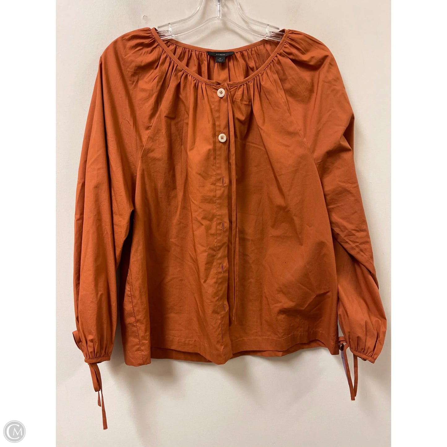 Blouse Long Sleeve By J. Crew In Orange, Size: M