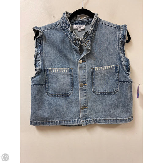 Blouse Sleeveless By Ee Some In Blue Denim, Size: M