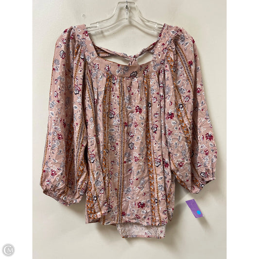 Top Long Sleeve By Andree By Unit In Pink, Size: S