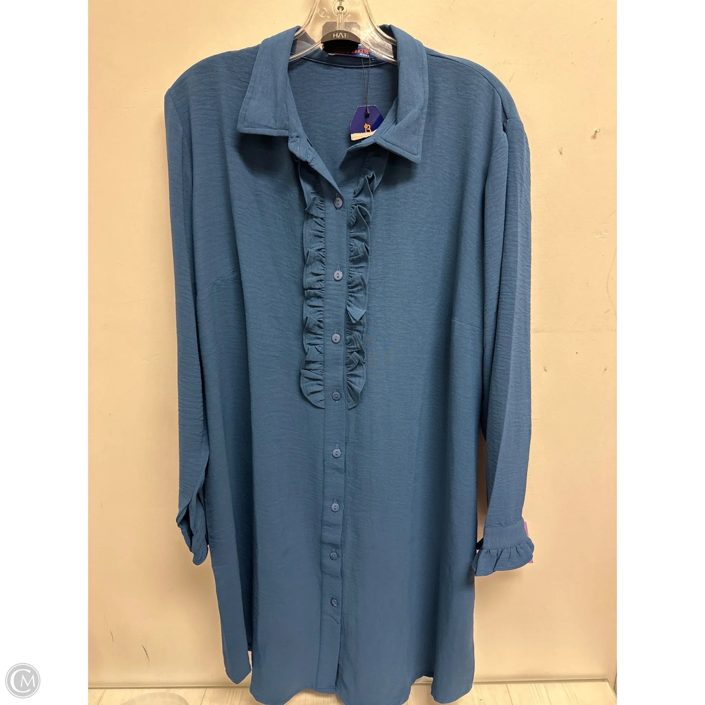 Dress Casual Midi By Clothes Mentor In Blue, Size: 2x
