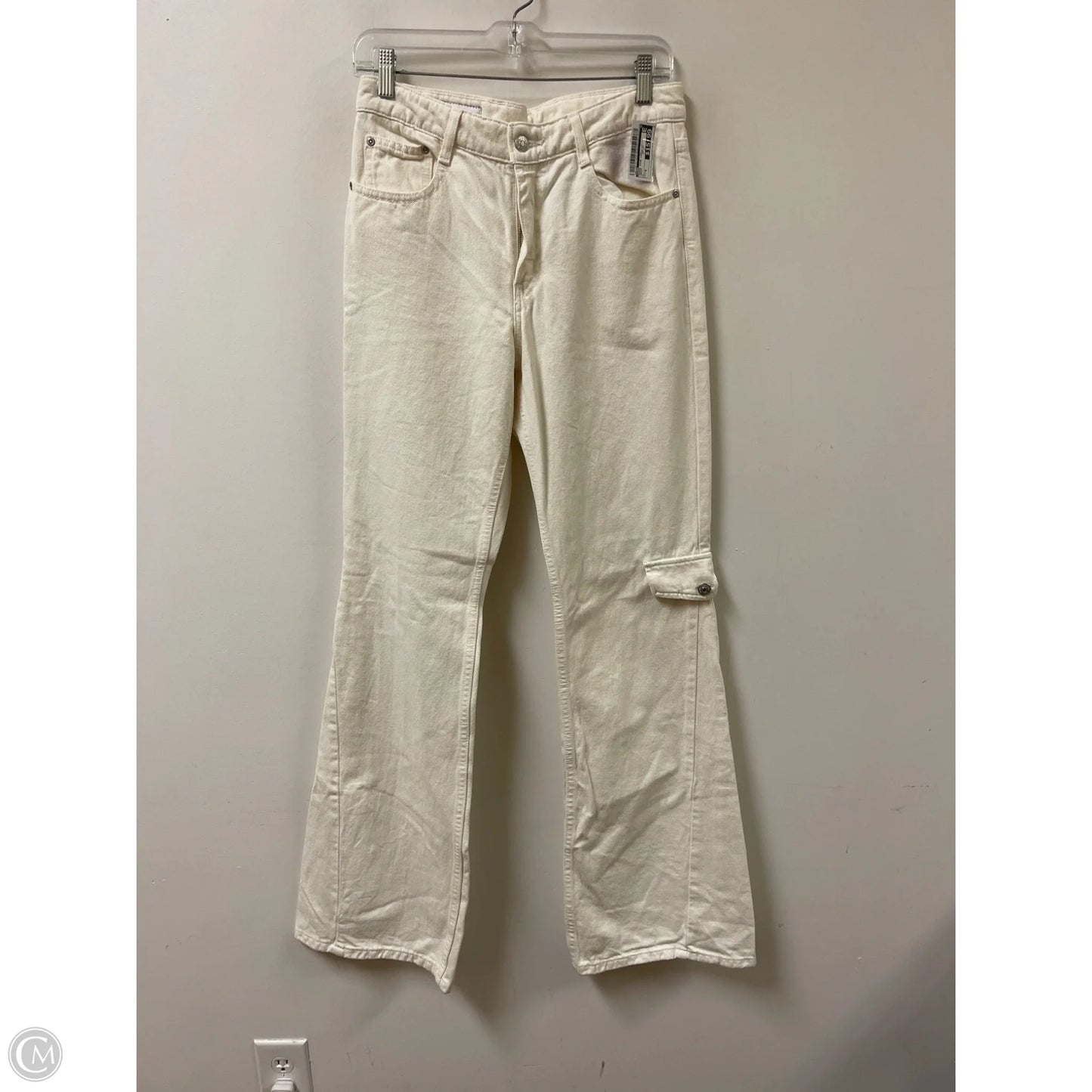 Jeans Wide Leg By Zara In Cream, Size: 6